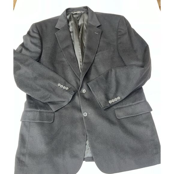 Jos A‎ Banks Men’s Black 2 Button Single Vent Cashmere Blazer 46L - Picture 3 of 6